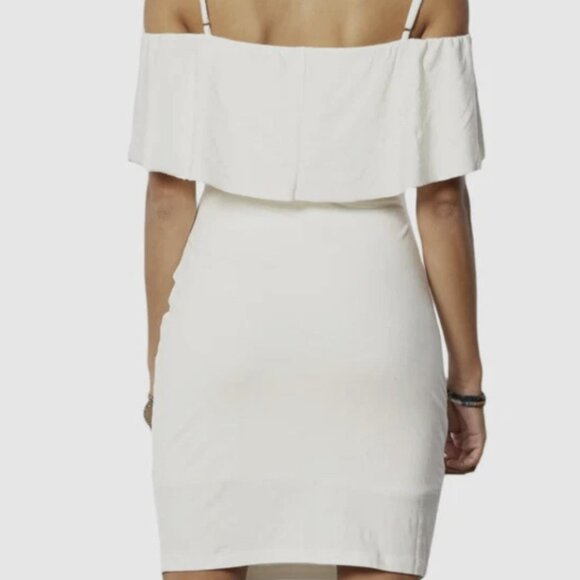 Tart “Alessandra” Ivory Ruffled Cold Shoulder Mini Dress – Size S – NWT - Picture 3 of 7